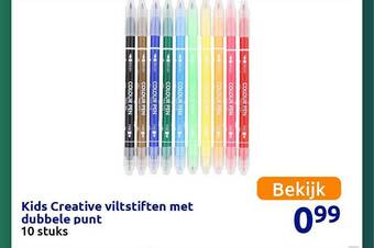 Action Kids Creative Viltstiften Met Dubbele Punt aanbieding