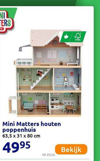 Mini Matters Houten Poppenhuis