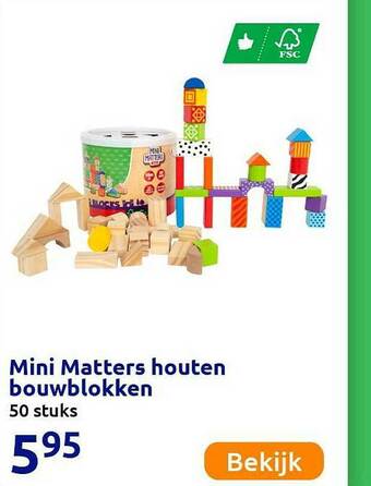 Action Mini Matters Houten Bouwblokken aanbieding