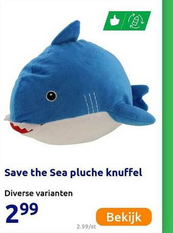 Action Save The Sea Pluche Knuffel aanbieding