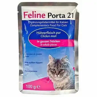 Zooplus 1x100g Feline Maaltijdzakjes Tonijn met Surimi Porta 21 Kattenvoer aanbieding