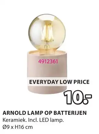 Jysk Arnold lamp op batterijen aanbieding