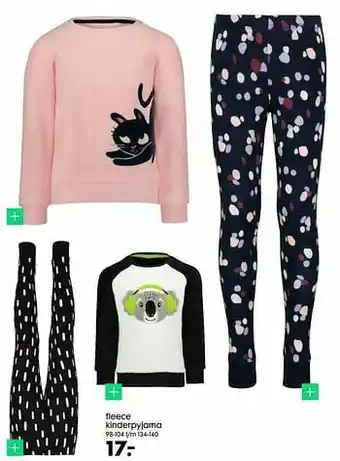 HEMA Fleece kinderpyjama aanbieding
