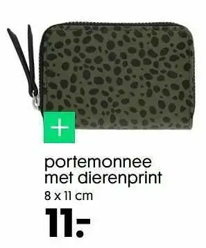 HEMA Portemonnee met dierenprint aanbieding