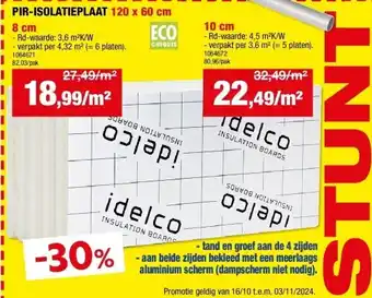 Hubo PIR-ISOLATIEPLAAT 120 x 60 cm aanbieding