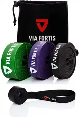 Decathlon Premium fitnessbanden set van 3 met deuranker (licht, medium, sterk) aanbieding