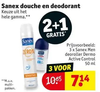 Kruidvat Sanex douche en deodorant aanbieding
