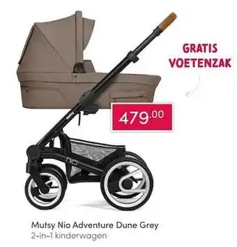 Baby & Tiener Mutsy nio adventure dune grey 2-in-1 kinderwagen aanbieding