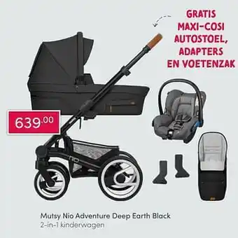Baby & Tiener Mutsy nio adventure deep earth black 2-in-1 kinderwagen aanbieding