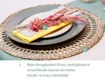 AVA Roze droogboeket 10 cm aanbieding
