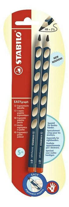 Dreamland STABILO houten grafietpotlood EASYgraph voor rechtshandigen - 2 stuks aanbieding