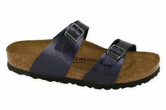 Berca Shoes Birkenstock Slipper Dames Sydney Bs Graceful Midnight Blu Narrow Fit - Blauw aanbieding