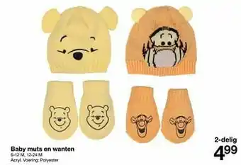 Zeeman Baby muts en wanten aanbieding