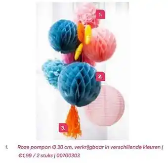 Roze pompon 30cm