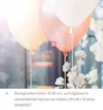 AVA Roségouden ballon 30cm aanbieding