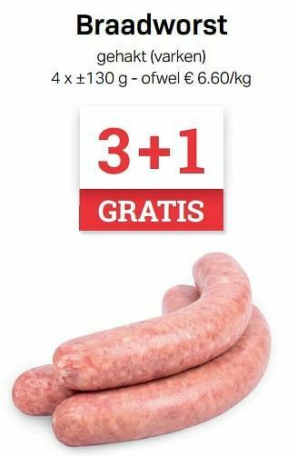 Buurtslagers Braadworst aanbieding