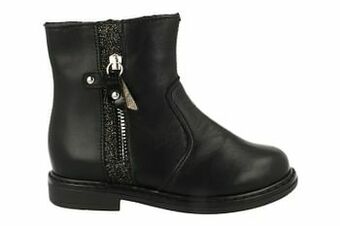 Berca Shoes Bopy Enkellaars Meisjes Maat 24/27 Volledig Leder - Zwart aanbieding