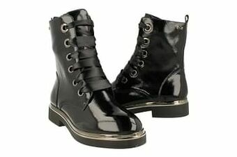 Berca Shoes Nathan-Baume Bottine Dames Volledig Leder Extra Veters - Zwart aanbieding