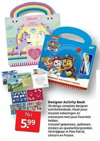 Boekenvoordeel Designer activity book aanbieding