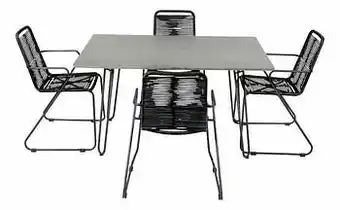 Dreamland Ocean tuinset Ibiza 140 cm / Ibiza zwart - 4 stoelen aanbieding