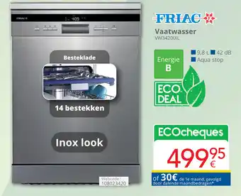 Eldi Friac vaatwasser VW3420IXL aanbieding