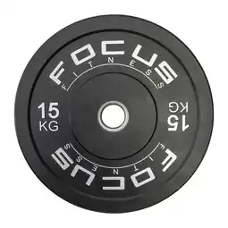 Decathlon Olympische halterschijf 50 mm Bumper plate - 20 kg - Zwart aanbieding