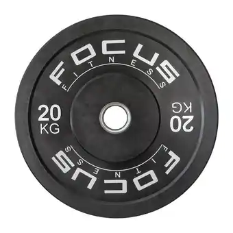 Decathlon Olympische halterschijf 50 mm Bumper plate - 20 kg - Zwart aanbieding