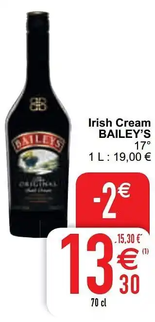Cora Irish cream bailey`s 70cl aanbieding