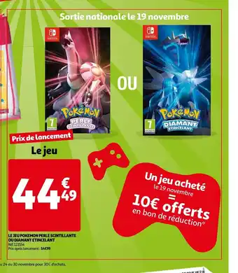 Auchan Le Jeu Pokemon Perle Scintillante aanbieding