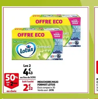 Auchan Mouchoirs Maxi Format Lotus aanbieding