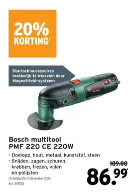 GAMMA Bosch multitool PMF 220 CE 220W aanbieding