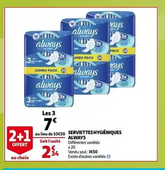 Auchan Servietteshygieniques Always aanbieding