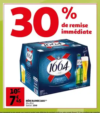 Auchan Biere Blonde 1664 20 x 25 cl aanbieding