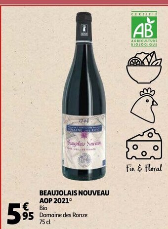 Auchan Beaujolais Nouveau Aop 2021 75cl aanbieding