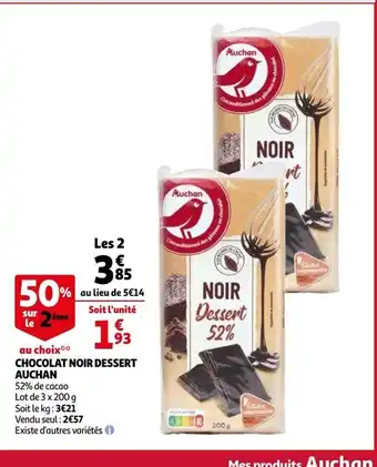 Auchan Chocolat Noir Dessert aanbieding
