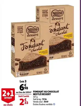Auchan Fondant Au Chocolat Nestle Dessert 317g aanbieding