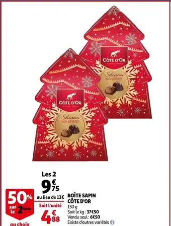 Auchan Boite Sapin Cote D'Or 130g aanbieding