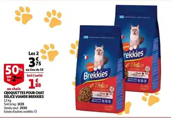 Auchan Croquettes Pour Chat Delice Viande Brekkies aanbieding