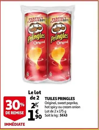 Auchan Tuiles Pringles aanbieding