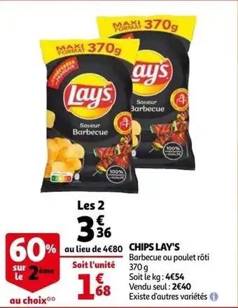 Auchan Chips Lay's 370g aanbieding