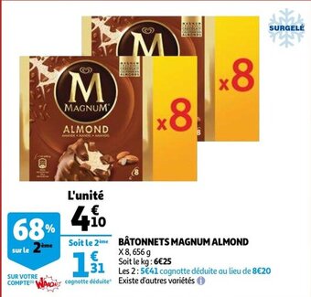 Auchan Batonnets Magnum Almond aanbieding