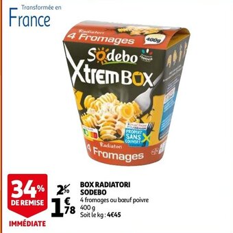 Auchan Box Radiatori Sodebo 400g aanbieding