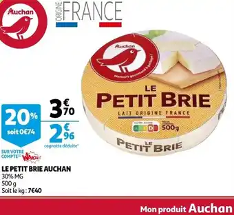 Auchan Le Petit Brie 500g aanbieding