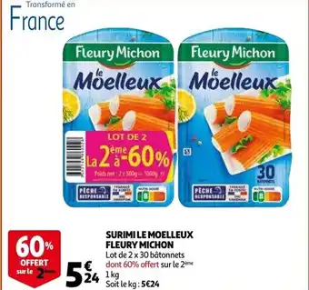 Auchan Surimi Le Moelleux Fleury Michon 1kg aanbieding