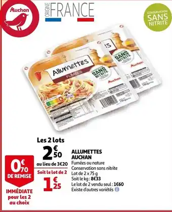 Auchan Allumettes auchan 2 x 75g aanbieding