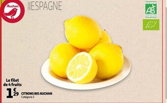 Auchan Citrons Bio Auchan aanbieding