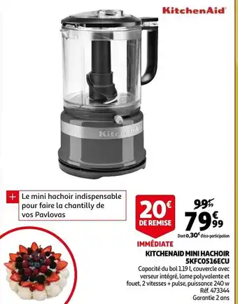 Auchan Kitchenaid Mini Hachoir 5KFCO516ECU aanbieding