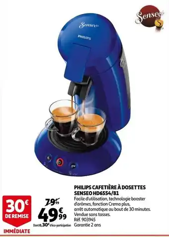 Auchan Philips Cafeteria A Dosettes Senseo HD6554/81 aanbieding