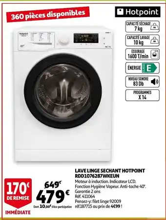 Lave Linge Sechant Hotpoint RDD1076287WKEUN