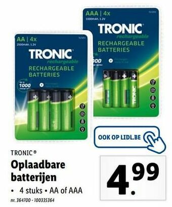 Lidl Oplaadbare batterijen aanbieding